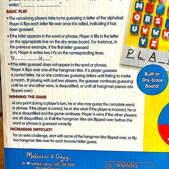 NWTMelissa&Doug FlipToWinWooden GameHangmanStill In WrapperAges6+Fun&Educational - Picture 5 of 10